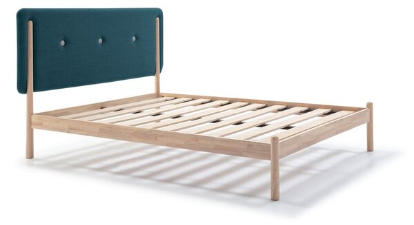 Annie fa ágy türkizkék ágytámlával, 140 x 200 cm - Marckeric