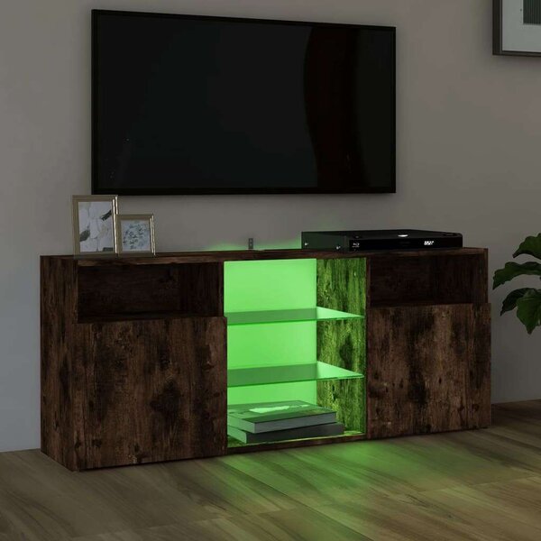 VIDAXL LED-es TV Szekrény - Füstös Tölgy - 120x30x50 cm