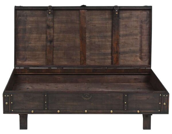 Vintage stílusú tömör fa dohányzóasztal 120 x 55 x 35 cm