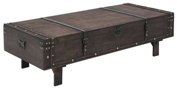 Vintage stílusú tömör fa dohányzóasztal 120 x 55 x 35 cm