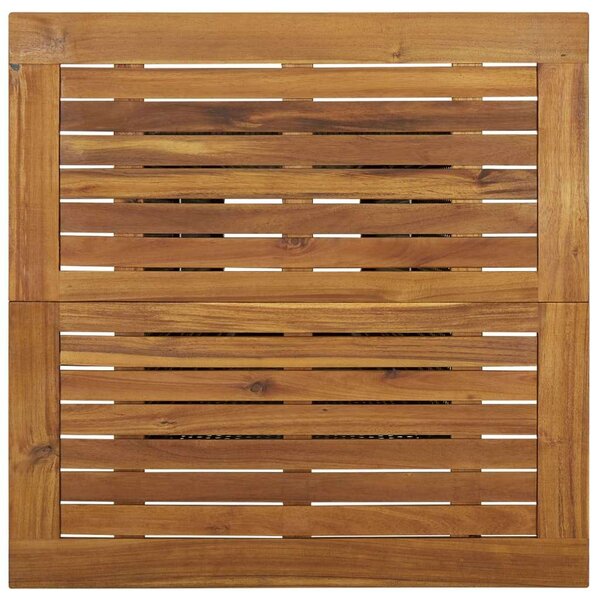 Akácfa-Polyrattan Bárasztal - Szürke - 80x80x110 cm