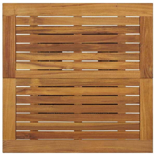 Fekete polyrattan és tömör akácfa bárasztal 80 x 80 x 110 cm