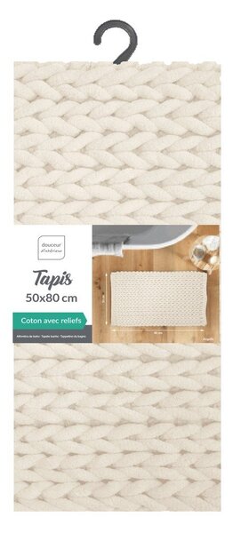 Krémszínű fürdőszobai kilépő 50x80 cm Ariel – douceur d'intérieur