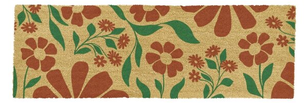 Kókuszrost lábtörlő 40x120 cm Red & Green Floral – Artsy Doormats