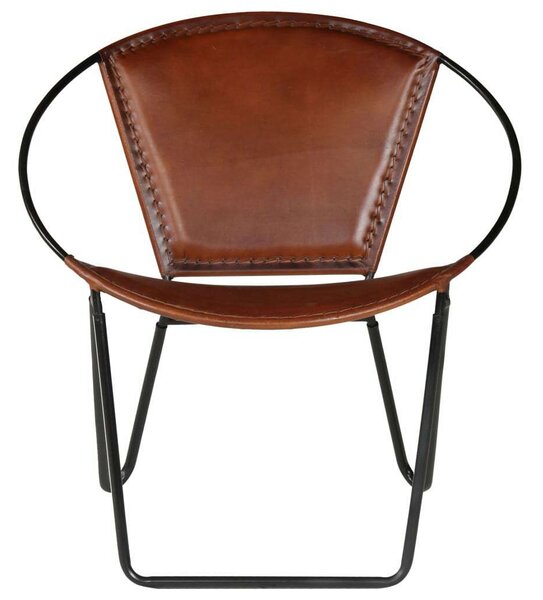Bőr Fotel - Barna - Vintage - 69x69x69cm