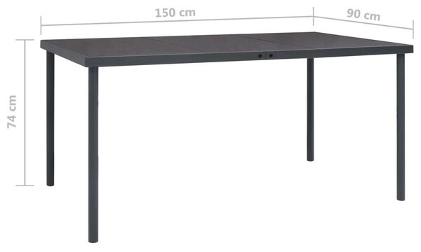 Kertbútor - Étkezőasztal - Üveg-Acél - 150x90cm