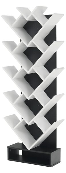 KONDELA könyvespolc, fehér/fekete, VEVEY