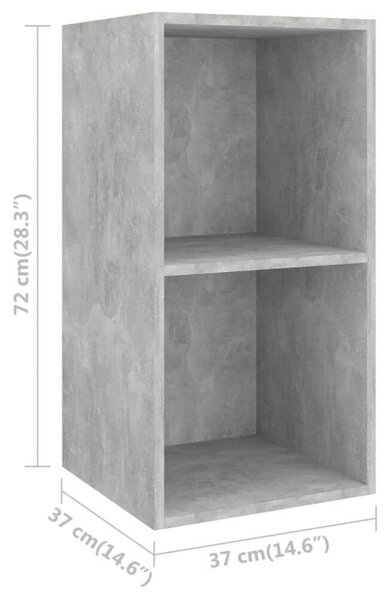 Modern Falra Szerelhető TV Szekrény Szett - Beton Szürke - 4 db