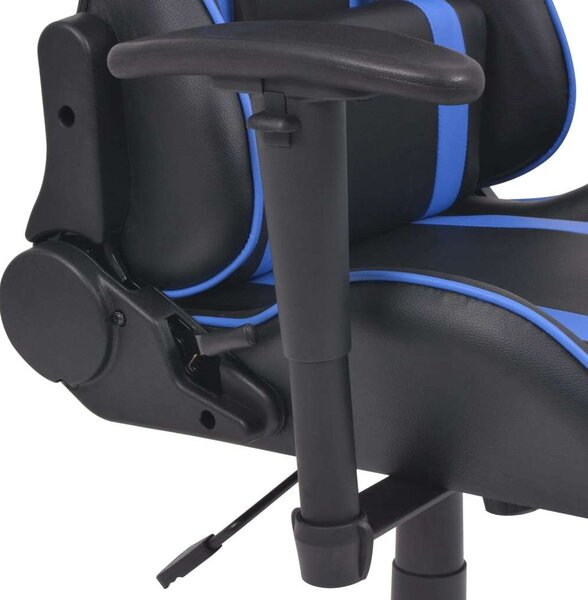 Gamer szék - Kék - Állítható - Lábtartóval