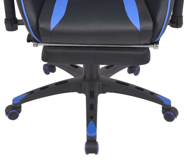 Gamer szék - Kék - Állítható - Lábtartóval
