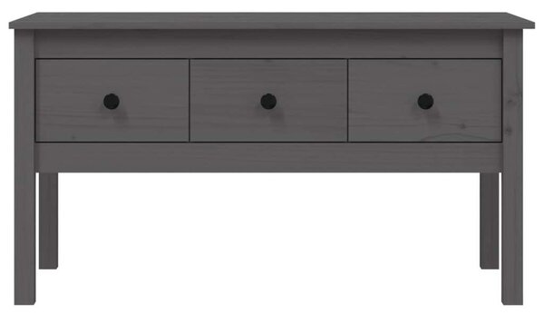 Fenyőfa Dohányzóasztal - 3 Fiókos - Szürke - 102x49x55 cm