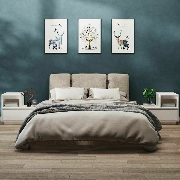 VIDAXL - Fehér Tömör Fenyőfa Éjjeliszekrény - 2 db - 60x34x51 cm
