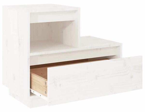 VIDAXL - Fehér Tömör Fenyőfa Éjjeliszekrény - 2 db - 60x34x51 cm