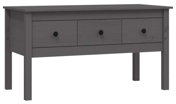 Fenyőfa Dohányzóasztal - 3 Fiókos - Szürke - 102x49x55 cm