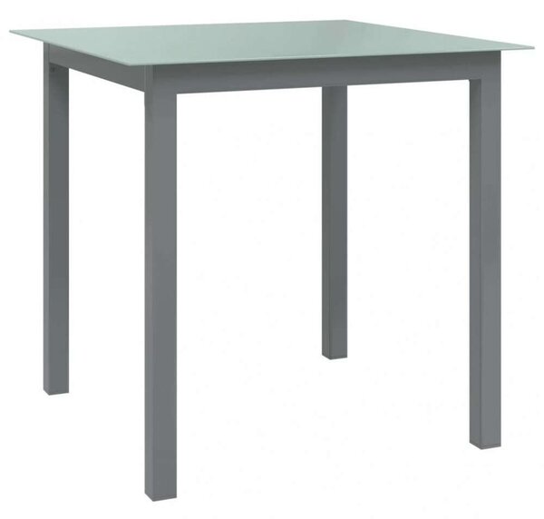 Modern Kerti Asztal - Üveglap - Alumínium - 80x80 cm
