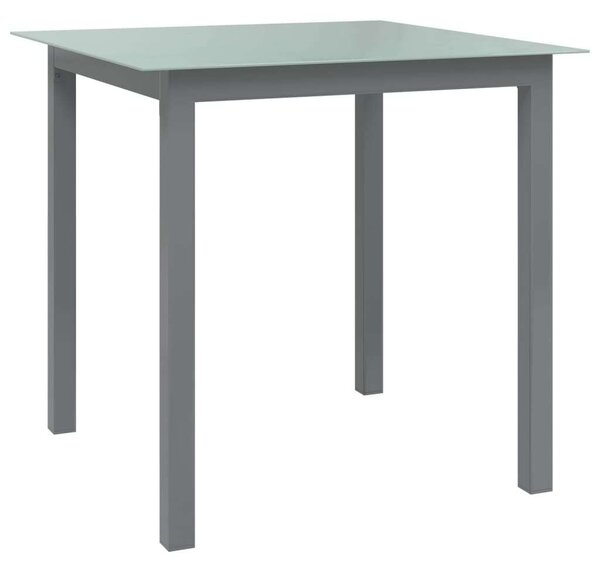Modern Kerti Asztal - Üveglap - Alumínium - 80x80 cm