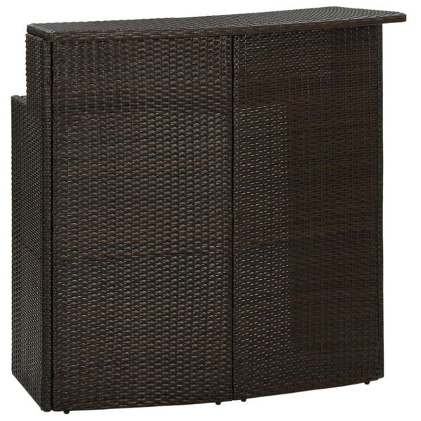 Polyrattan Bárasztal - Barna - 120x55x110 cm