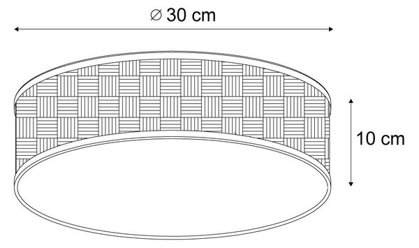 Keleti stílusú ratán mennyezeti lámpa 30 cm - Trammy