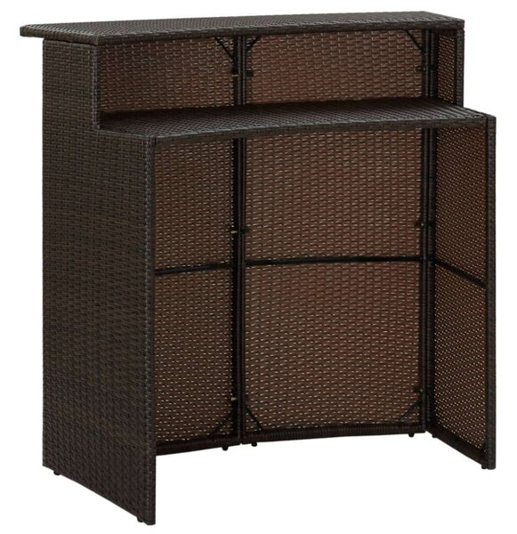 Polyrattan Bárasztal - Barna - 120x55x110 cm