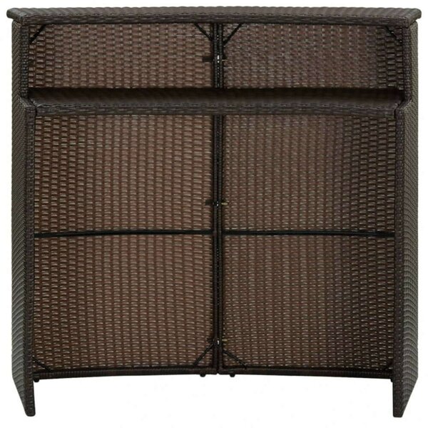 Polyrattan Bárasztal - Barna - 120x55x110 cm