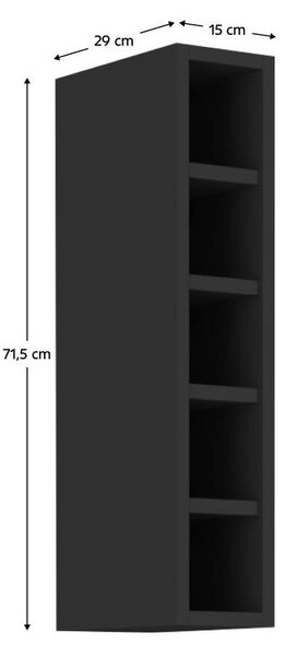 Felső konyhai polc Arikona Monzesa Sober 15 G 72 OTW (fekete)