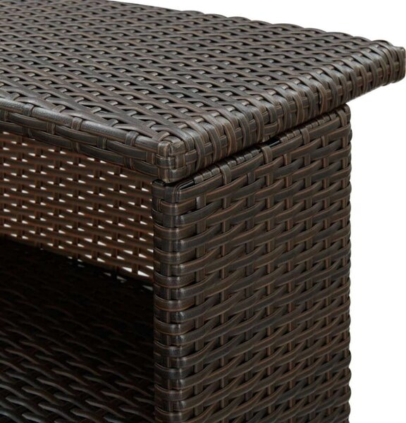 Polyrattan Bárasztal - Barna - 120x55x110 cm