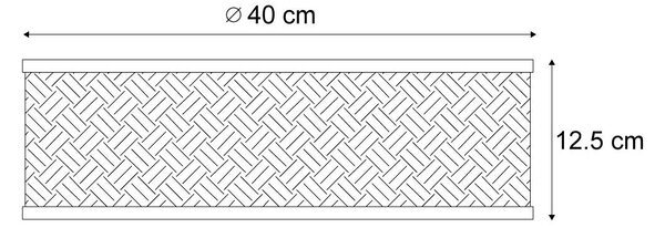 Keleti stílusú ratán mennyezeti lámpa, fekete, 40 cm - Tremmo