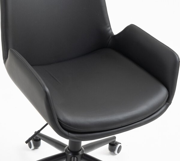 HR240K Fekete Modern Műbőr Szék Fekete lábbal