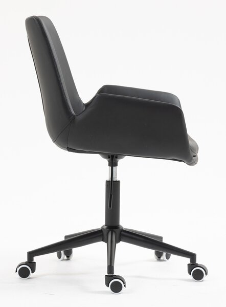 HR240K Fekete Modern Műbőr Szék Fekete lábbal