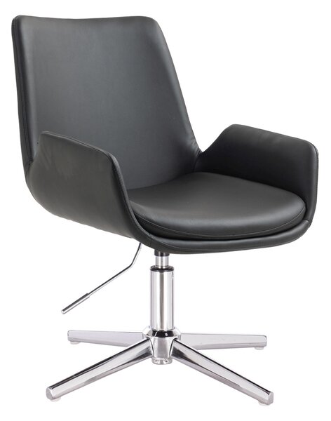 HR240CROSS Fekete Modern Műbőr Szék Krómozott lábbal