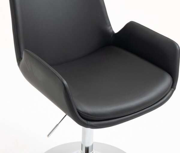 HR240N Fekete Modern Műbőr Szék Krómozott lábbal