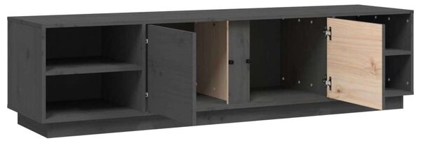 VIDAXL Tömörfenyő TV-szekrény - Szürke - 156x40x40 cm