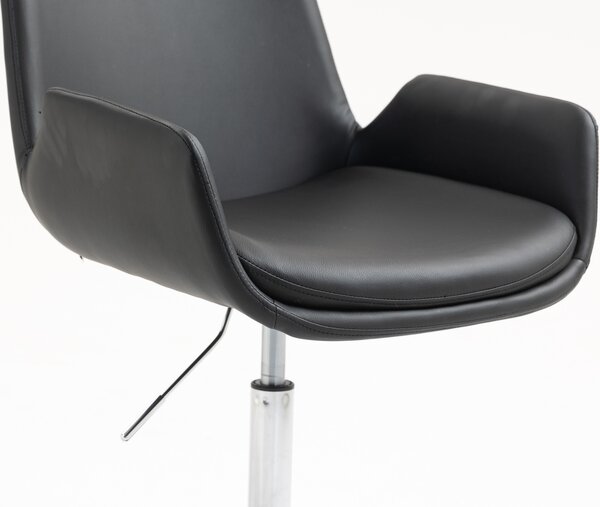 HR240N Fekete Modern Műbőr Szék Krómozott lábbal