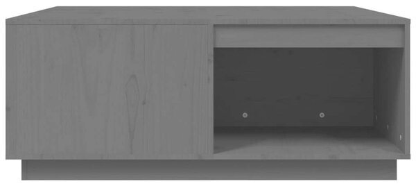 VIDAXL - Tömör Fenyőfa Dohányzóasztal - Szürke - 100x101x40,5cm