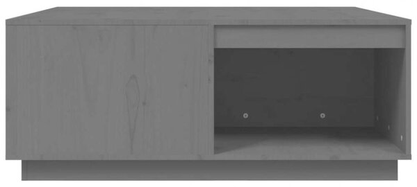 VIDAXL - Tömör Fenyőfa Dohányzóasztal - Szürke - 100x101x40,5cm