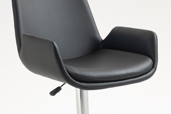 HR240W Fekete Modern Műbőr Szék Krómozott lábbal