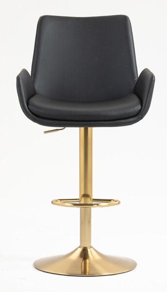 HR240W Fekete Modern Műbőr Szék Arany lábbal