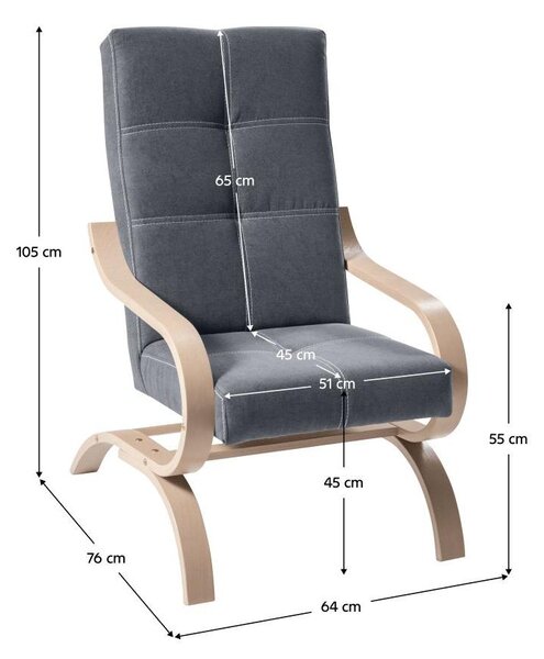Relax fotel Gona (szürke + bükk)