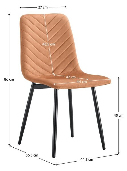 Étkezőszék Rameta 2 (terakota + fekete) 