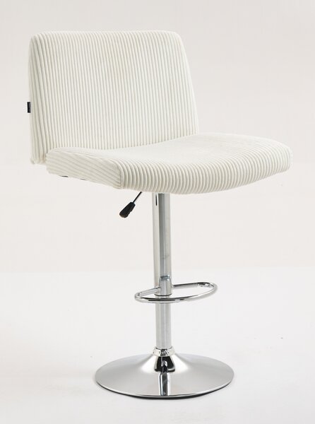 HR150W Fehér Modern Kordbársony Szék Krómozott lábbal