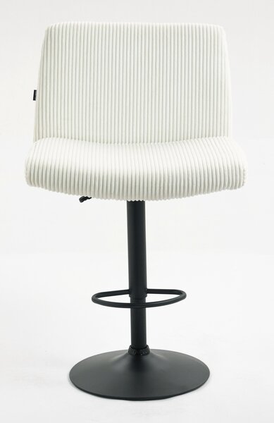HR150W Fehér Modern Kordbársony Szék Fekete lábbal