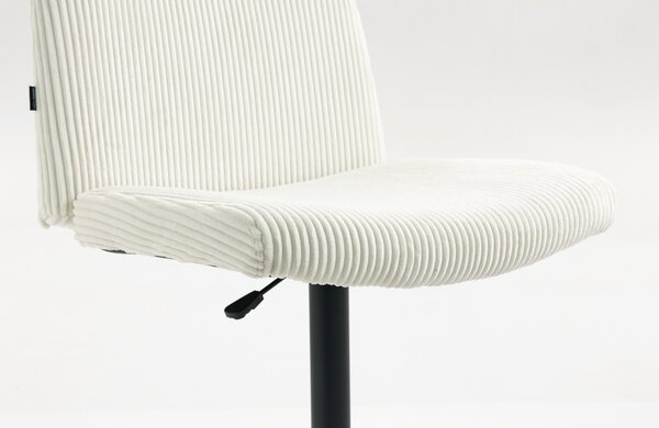 HR150W Fehér Modern Kordbársony Szék Fekete lábbal