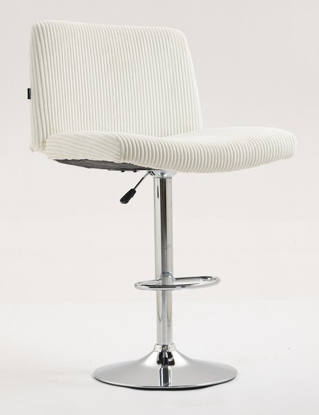 HR150W Fehér Modern Kordbársony Szék Krómozott lábbal