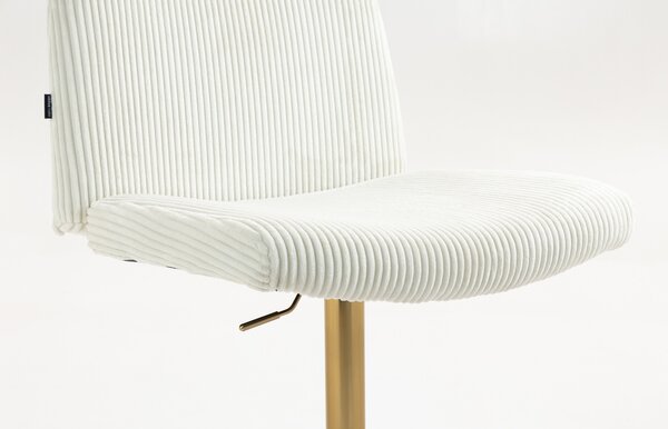 HR150W Fehér Modern Kordbársony Szék Arany lábbal