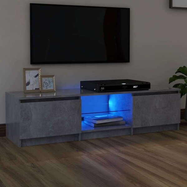 Modern TV-szekrény - Betonszürke - 140 cm