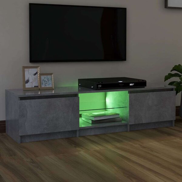 Modern TV-szekrény - Betonszürke - 140 cm