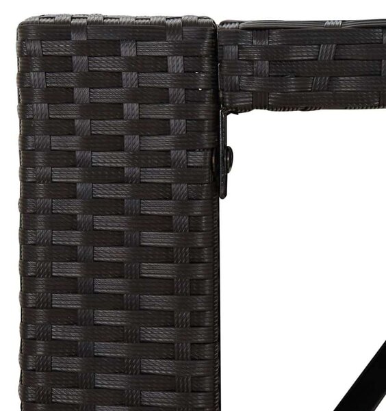 Kertbútor - Fekete Polyrattan Bárasztal - 185x80x110cm