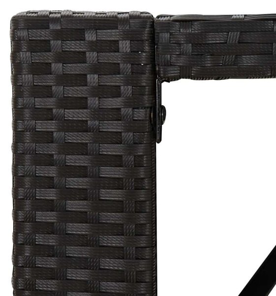 Kertbútor - Fekete Polyrattan Bárasztal - 185x80x110cm