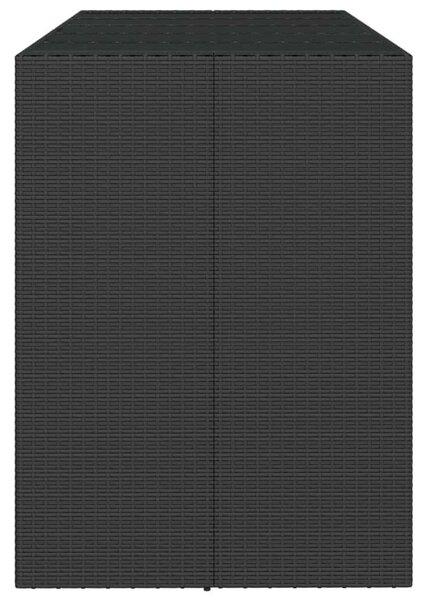 Kertbútor - Fekete Polyrattan Bárasztal - 185x80x110cm