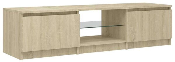 Modern TV Szekrény - Sonoma Tölgy - 140 cm - LED Világítással